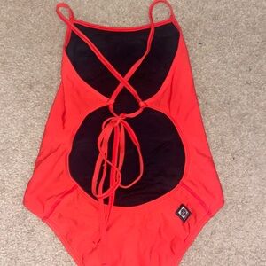 Joyln Jordy 2 Swimsuit One Piece Red Orange Training Tie Back